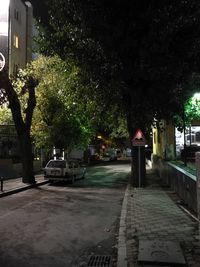 View of road along trees