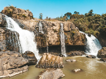 Scenic view of waterfall