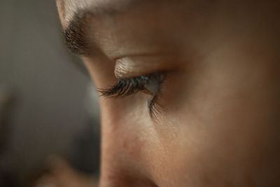 Close-up of woman looking away