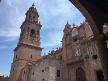 Low angle view of church against sky