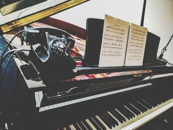 Close-up of piano keys