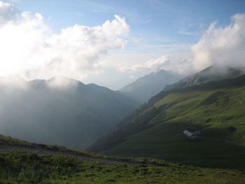 Scenic view of mountains against sky