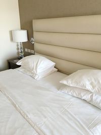 White bed in bedroom