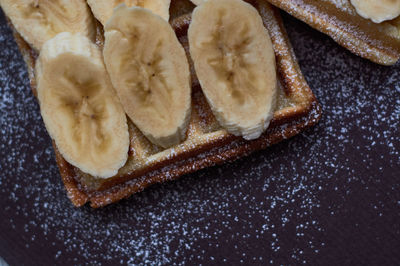 High angle view of breakfast on table