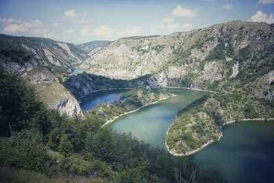 High angle view of lake
