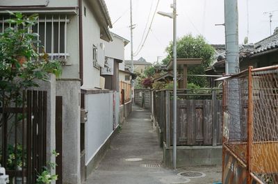 Narrow alley along buildings