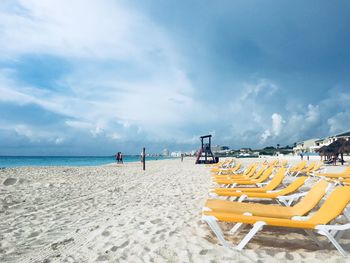 Cancún paradise, scenic view of beach against sky