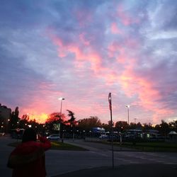 Road against sky at sunset