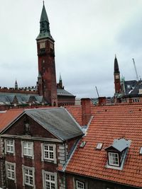 View of clock tower in city