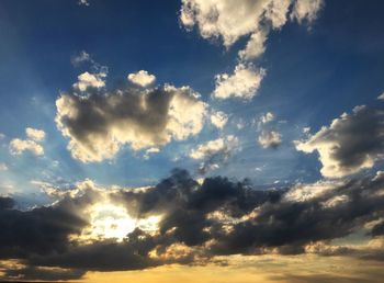 Low angle view of cloudy sky