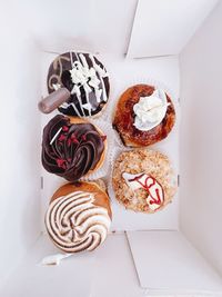 High angle view of cake on table