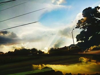 Scenic view of silhouette landscape against sky during sunset