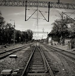 Railroad tracks against sky