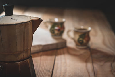 Close-up of coffee on table