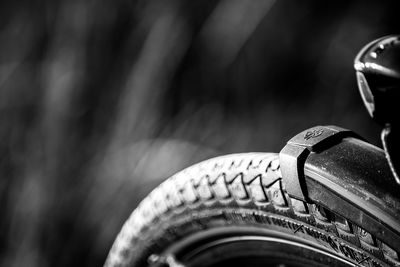 Close-up of bicycle wheel