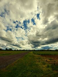 Scenic view of field against sky