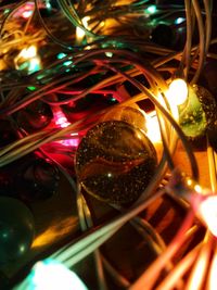 Close-up of illuminated christmas lights