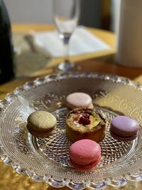 Close-up of cupcakes on table