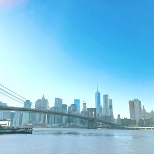 Cityscape against clear sky