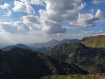 Scenic view of mountains against sky