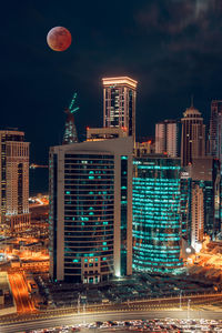 Beautiful doha skyline sunset time