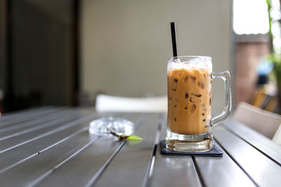 Close-up of coffee on table