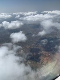 High angle view of clouds over landscape