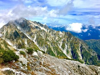 Scenic view of mountains against sky