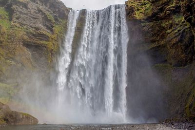 Scenic view of waterfall