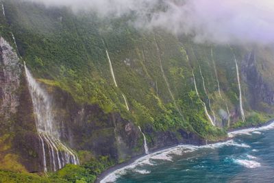 Scenic view of waterfall