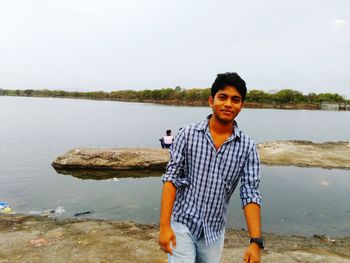 People standing in lake