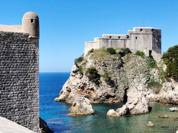 Historic fortress in dubrovnik against blue sky