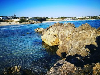 View of rocks on beach