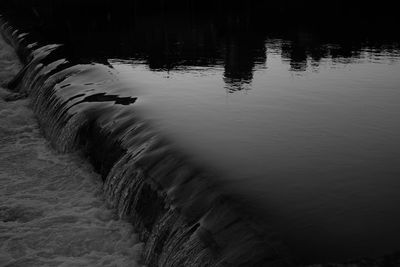 High angle view of duck swimming in lake