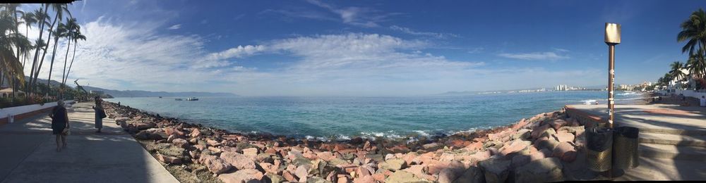 Panoramic view of beach against sky