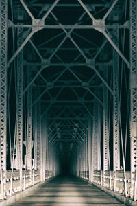 The closed railway bridge was filmed with a spooky atmosphere.