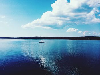 Boat sailing in sea