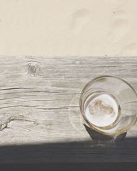 Close-up of beer on table