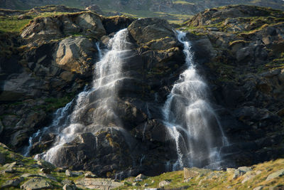 Scenic view of waterfall