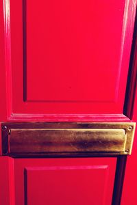 Close-up of red door