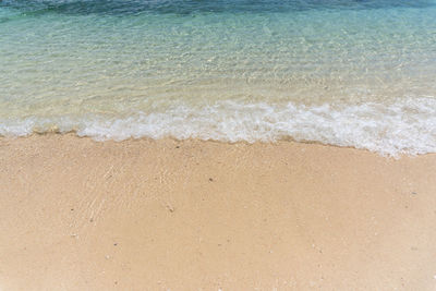 High angle view of surf on beach