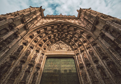 Low angle view of historical building against sky