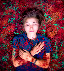 Portrait of a woman lying down