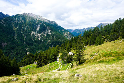 Scenic view of mountains against sky