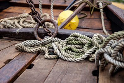 Rope on boat
