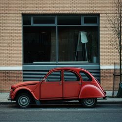 Cars parked in front of building