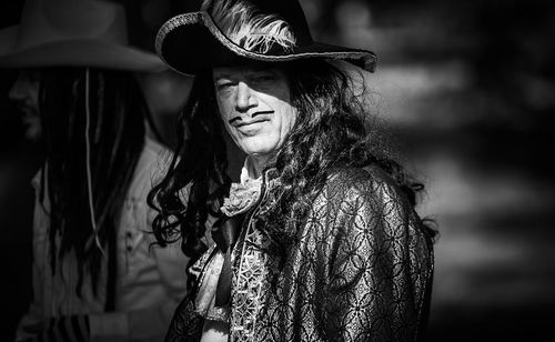 Portrait of woman wearing hat