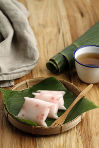 Selected focus kue cantik manis or cente manis, sagoo flour with pearl. popular jajanan pasar