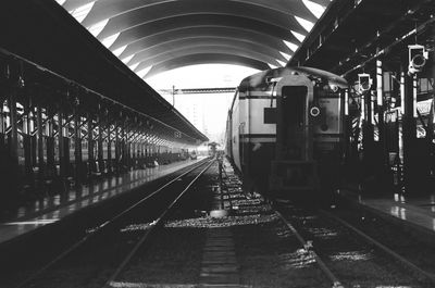 Train at railroad station platform