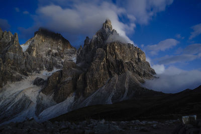 Scenic view of rocky mountains against sky